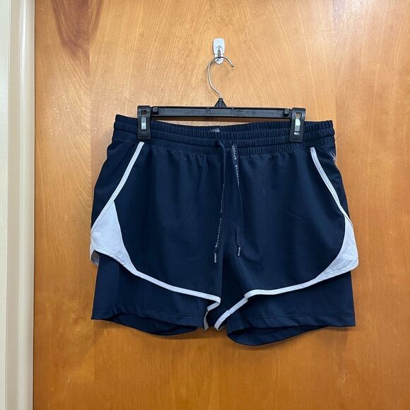 Spyder Women's Dark Blue and White Athletic Shorts - Picture 2 of 8